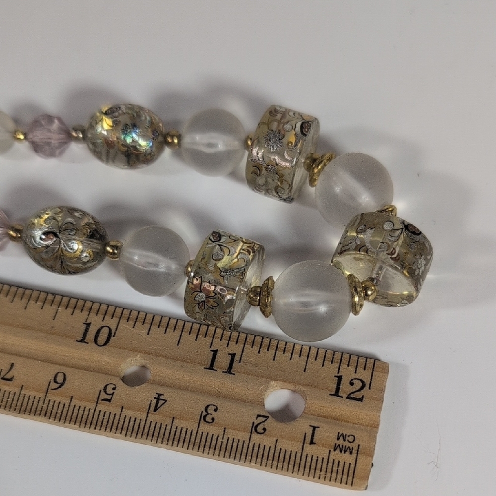 Vintage Japan Gold and Silver Beaded Necklace - Picture 6 of 6